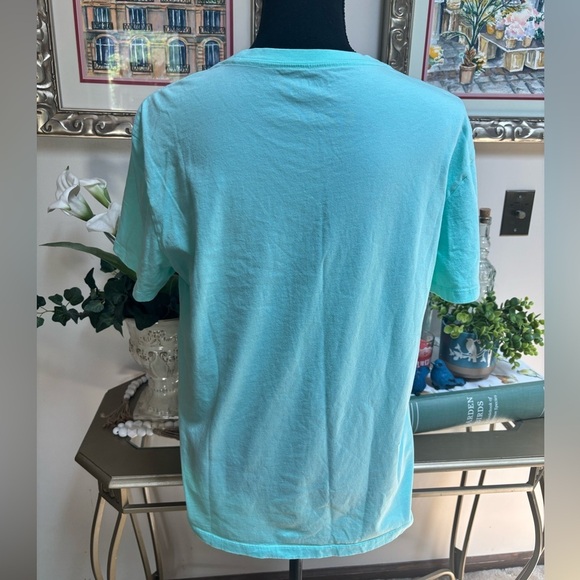 Calvin Klein Women’s Teal Logo Graphic Casual Summer Tee Shirt Sz Medium - Picture 3 of 4